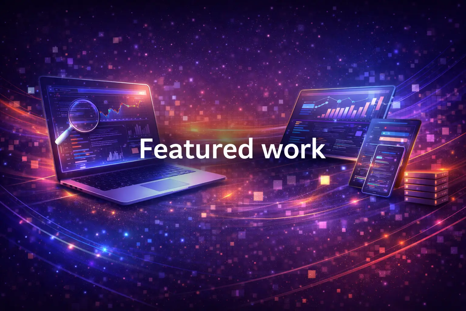 Featured work showcase — background for the project explorer section